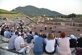 Professor Petros Themelis at the Ancient Theater of Messene