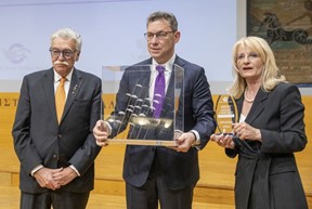 The President of the Central Jewish Council of Greece, the Jewish Community of Thessaloniki and the Holocaust Museum Mr. David Saltiel, Prizer's Presedent and CEO Mr. Albert Bourla and the President of the Greek - Israeli Friendship Association Mrs. Gianna Panagopoulou